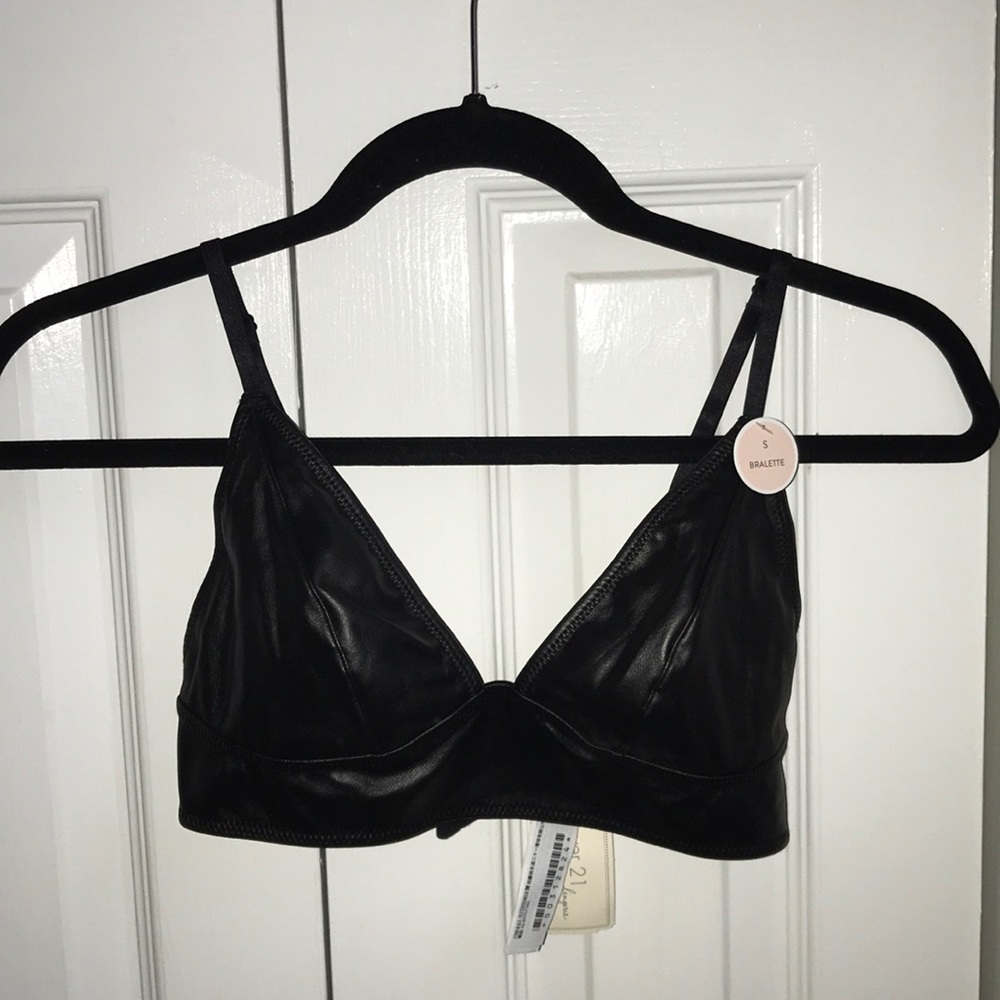 New Faux Leather Triangle Bralette